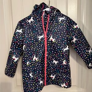 Fleece lined unicorn rain jacket
